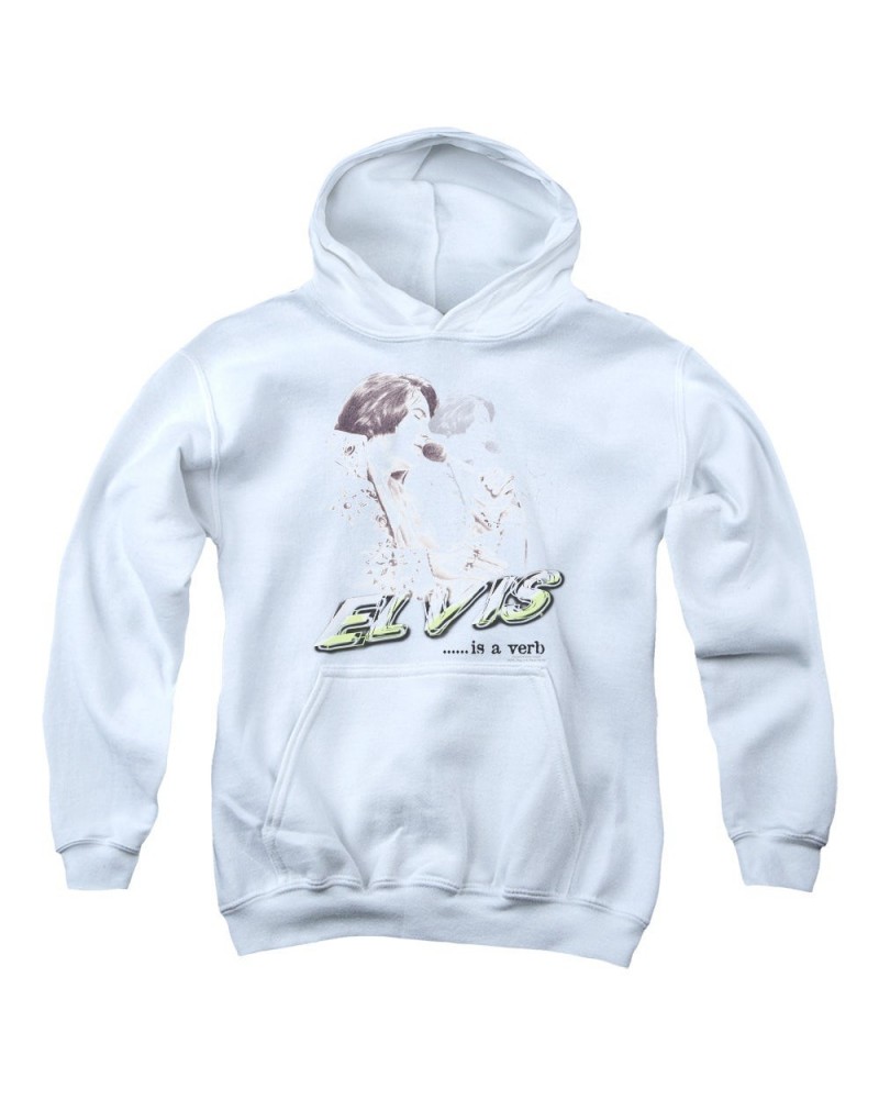 Elvis Presley Youth Hoodie | ELVIS IS A VERB Pull-Over Sweatshirt $10.73 Sweatshirts