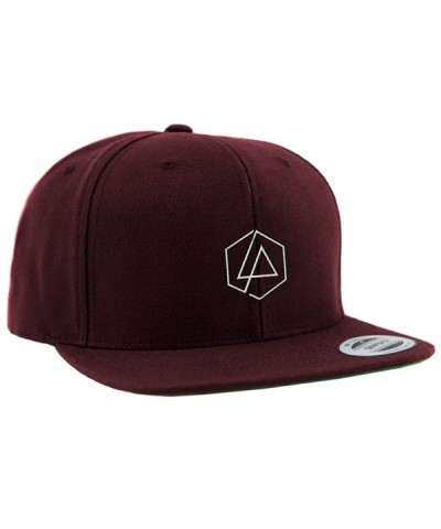 Linkin Park LP Hex Logo Maroon Snapback Hat $9.60 Vinyl