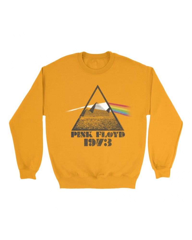 Pink Floyd Bright Colored Sweatshirt | 1973 Dark Side Pyramid Sweatshirt $11.18 Sweatshirts