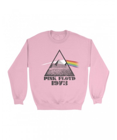 Pink Floyd Bright Colored Sweatshirt | 1973 Dark Side Pyramid Sweatshirt $11.18 Sweatshirts