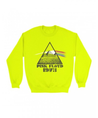 Pink Floyd Bright Colored Sweatshirt | 1973 Dark Side Pyramid Sweatshirt $11.18 Sweatshirts