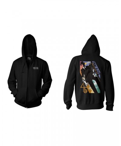 Pink Floyd Wish You Were Here 45th Anniversary Title Print Zip Hoodie $13.33 Sweatshirts