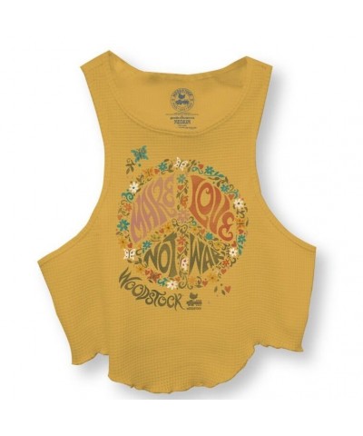 Woodstock Make Love Not War Junior's Crop Tank $5.00 Shirts