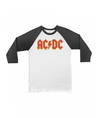 AC/DC 3/4 Sleeve Baseball Tee | Classic Red Yellow Logo Shirt $10.18 Shirts