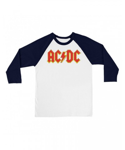 AC/DC 3/4 Sleeve Baseball Tee | Classic Red Yellow Logo Shirt $10.18 Shirts