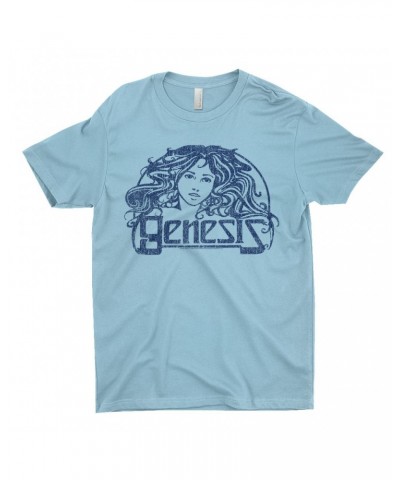 Genesis T-Shirt | Navy Vintage Art Nouveau Logo Distressed Shirt $8.48 Shirts