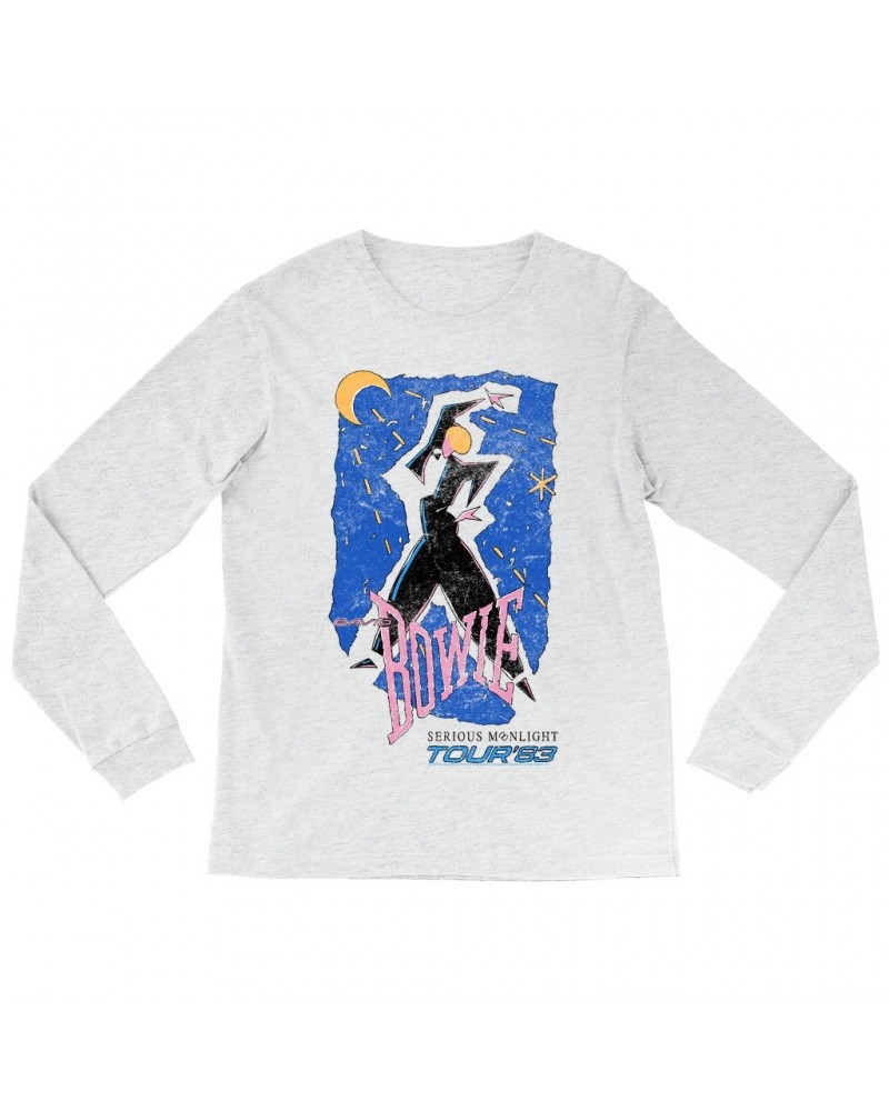 David Bowie Long Sleeve Shirt | Serious Moonlight Tour 1984 Sketched Shirt $12.88 Shirts