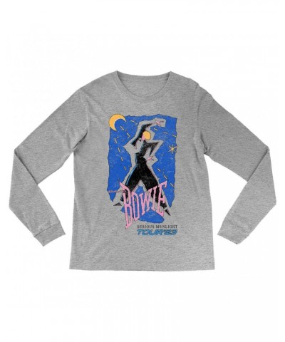 David Bowie Long Sleeve Shirt | Serious Moonlight Tour 1984 Sketched Shirt $12.88 Shirts