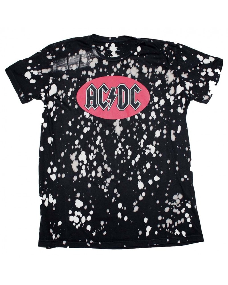 AC/DC T Shirt | AC/DC Bleach Spot Logo Soft Hand T-Shirt $5.46 Shirts