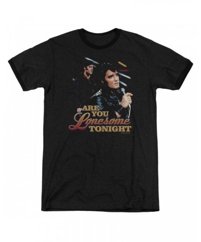 Elvis Presley Shirt | ARE YOU LONESOME Premium Ringer Tee $10.34 Shirts