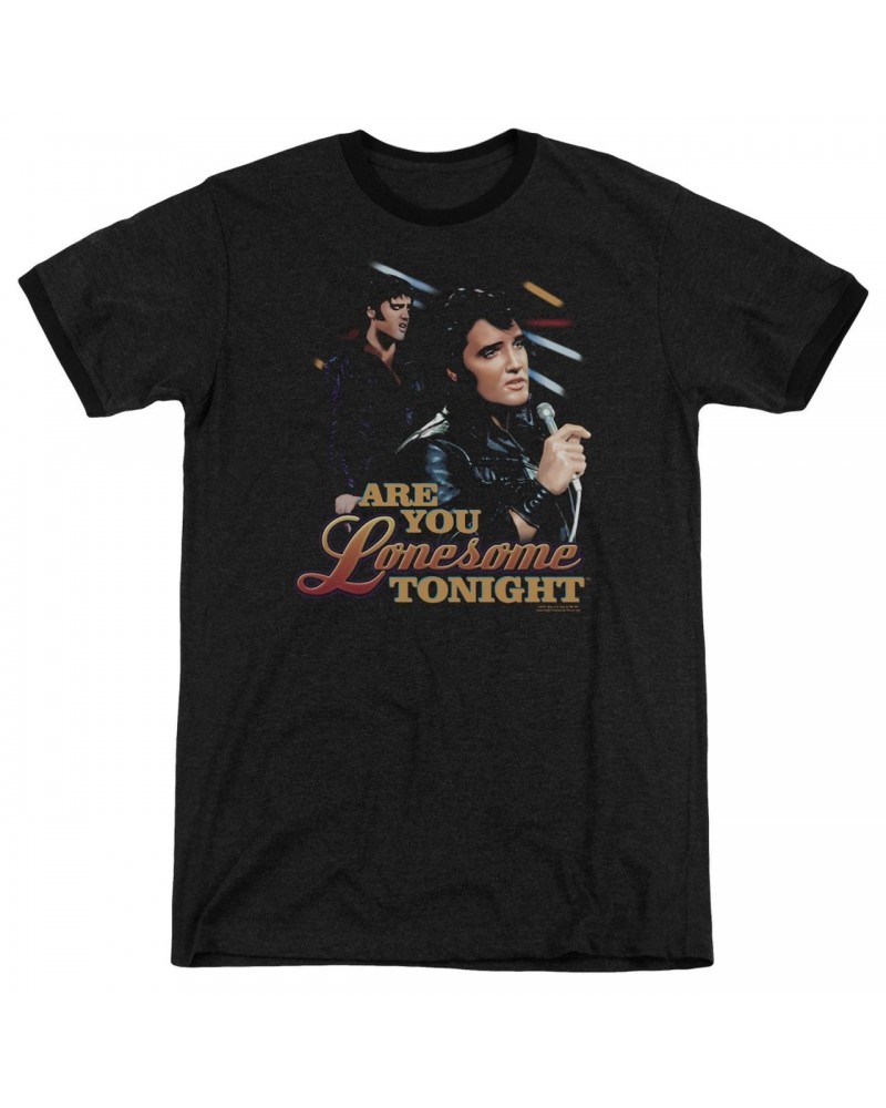 Elvis Presley Shirt | ARE YOU LONESOME Premium Ringer Tee $10.34 Shirts