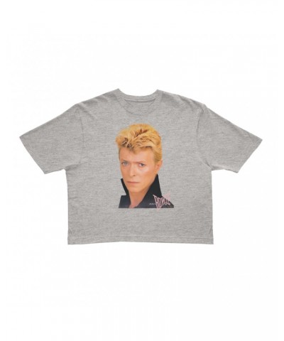 David Bowie Ladies' Crop Tee | Color Portrait And Logo Crop T-shirt $8.62 Shirts