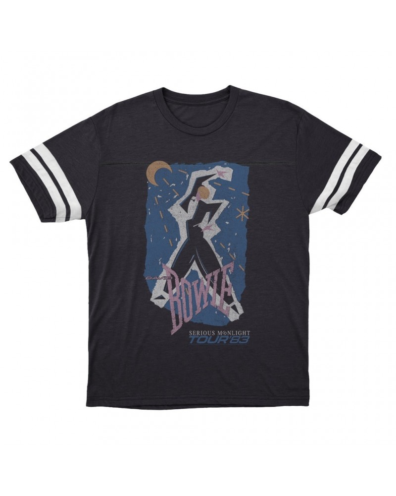 David Bowie T-Shirt | Serious Moonlight Tour 1983 Design Football Shirt $11.53 Shirts