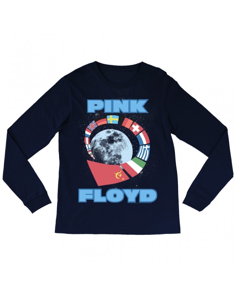 Pink Floyd Long Sleeve Shirt | Flags World Tour 1989 Shirt $12.88 Shirts