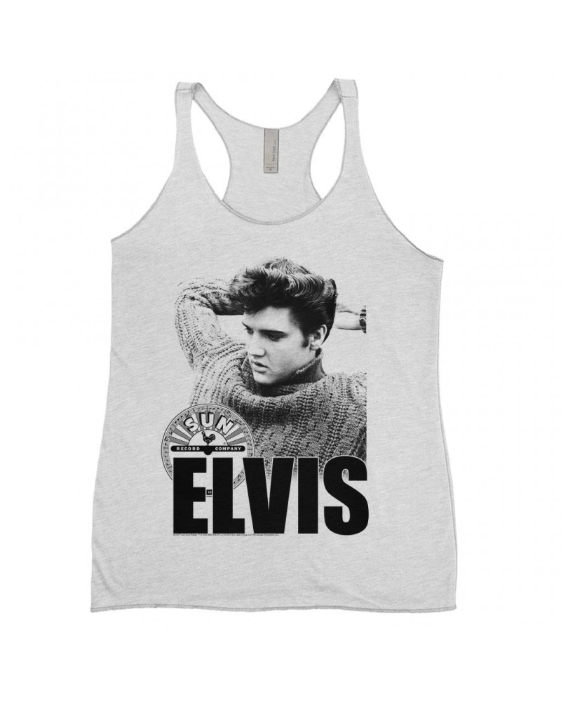 Elvis Presley Sun Records Ladies' Tank Top | Book Cover Photo With Record Label Sun Records Shirt $9.84 Shirts