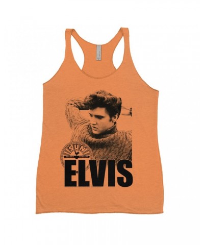 Elvis Presley Sun Records Ladies' Tank Top | Book Cover Photo With Record Label Sun Records Shirt $9.84 Shirts