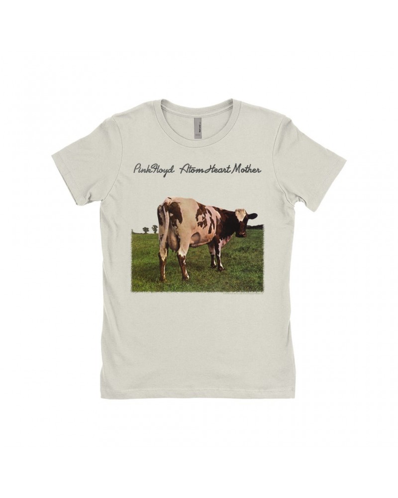 Pink Floyd Ladies' Boyfriend T-Shirt | Atom Heart Mother Classic Logo Shirt $7.73 Shirts