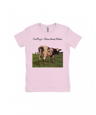 Pink Floyd Ladies' Boyfriend T-Shirt | Atom Heart Mother Classic Logo Shirt $7.73 Shirts