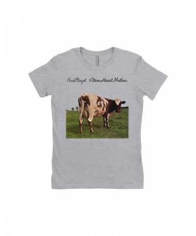 Pink Floyd Ladies' Boyfriend T-Shirt | Atom Heart Mother Classic Logo Shirt $7.73 Shirts