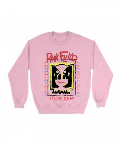 Pink Floyd Bright Colored Sweatshirt | 1994 Concert Tour Division Bell Image Sweatshirt $13.28 Sweatshirts