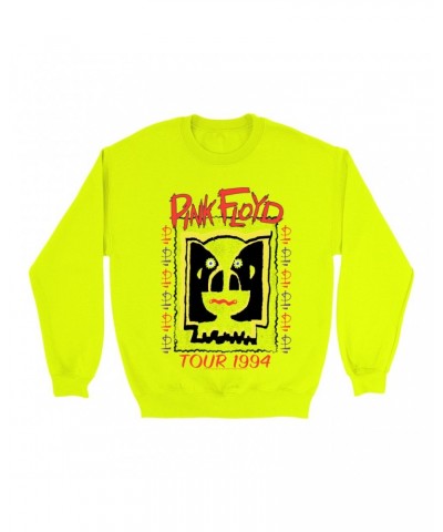 Pink Floyd Bright Colored Sweatshirt | 1994 Concert Tour Division Bell Image Sweatshirt $13.28 Sweatshirts