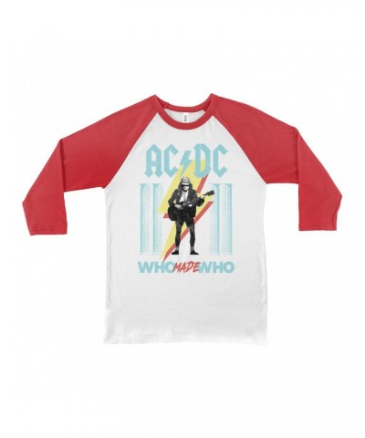 AC/DC 3/4 Sleeve Baseball Tee | Pastel Who Made Who Shirt $11.38 Shirts