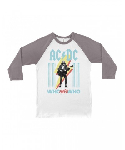 AC/DC 3/4 Sleeve Baseball Tee | Pastel Who Made Who Shirt $11.38 Shirts