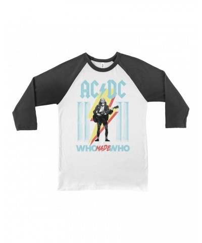 AC/DC 3/4 Sleeve Baseball Tee | Pastel Who Made Who Shirt $11.38 Shirts