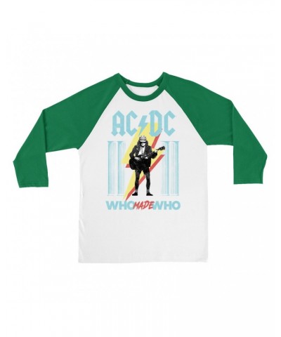 AC/DC 3/4 Sleeve Baseball Tee | Pastel Who Made Who Shirt $11.38 Shirts