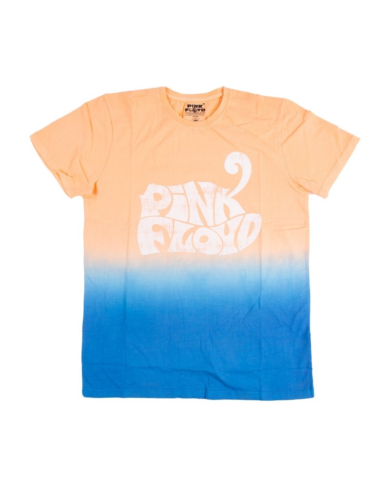 Pink Floyd Pink/Blue Tie Dye Retro Lettering White T-shirt $2.05 Shirts