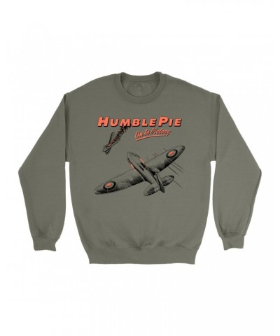 Humble Pie Sweatshirt | On To Victory Album Design Sweatshirt $10.49 Sweatshirts