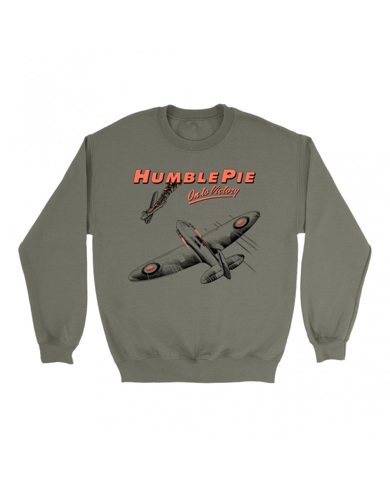 Humble Pie Sweatshirt | On To Victory Album Design Sweatshirt $10.49 Sweatshirts