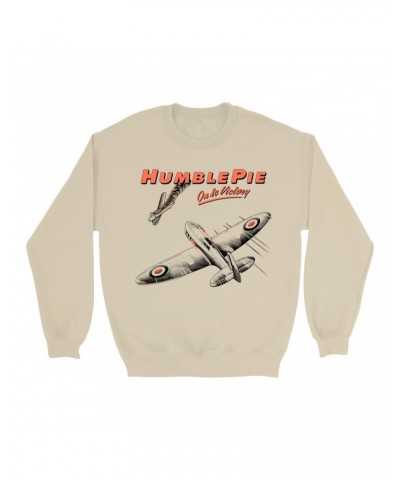 Humble Pie Sweatshirt | On To Victory Album Design Sweatshirt $10.49 Sweatshirts