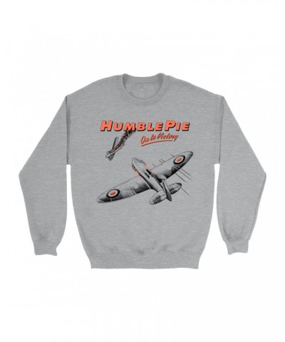 Humble Pie Sweatshirt | On To Victory Album Design Sweatshirt $10.49 Sweatshirts