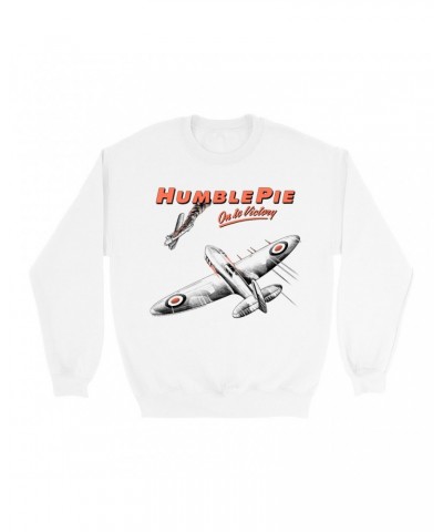 Humble Pie Sweatshirt | On To Victory Album Design Sweatshirt $10.49 Sweatshirts