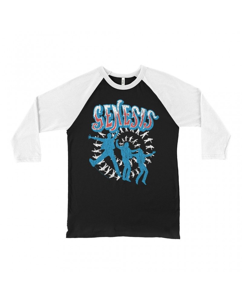 Genesis 3/4 Sleeve Baseball Tee | Jumping In Distressed Shirt $13.78 Shirts