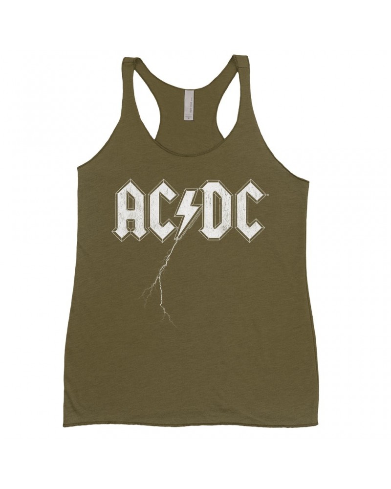 AC/DC Bold Colored Racerback Tank | Lightning Strike Logo Shirt $11.87 Shirts