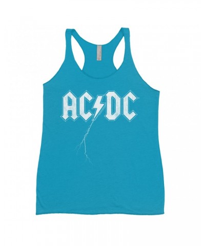 AC/DC Bold Colored Racerback Tank | Lightning Strike Logo Shirt $11.87 Shirts