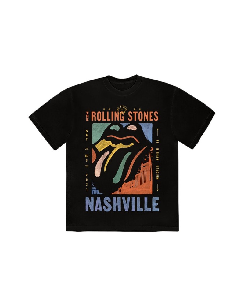 The Rolling Stones Nashville No Filter 2021 Tour T-Shirt $11.20 Shirts