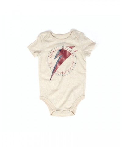 David Bowie Bowie Aladdin Sane Lightning Bolt Tan Onesie $6.60 Kids