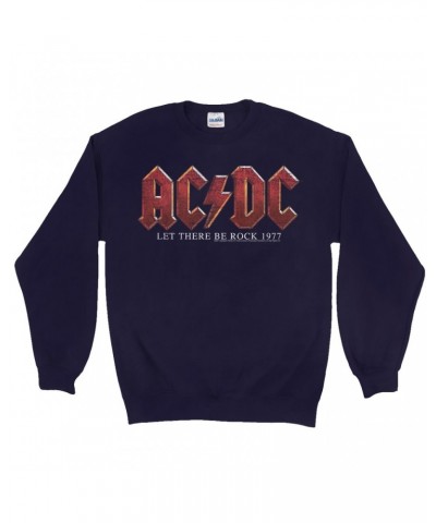 AC/DC Sweatshirt | Let There Be Rock 1977 Design Distressed Sweatshirt $12.93 Sweatshirts