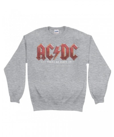 AC/DC Sweatshirt | Let There Be Rock 1977 Design Distressed Sweatshirt $12.93 Sweatshirts