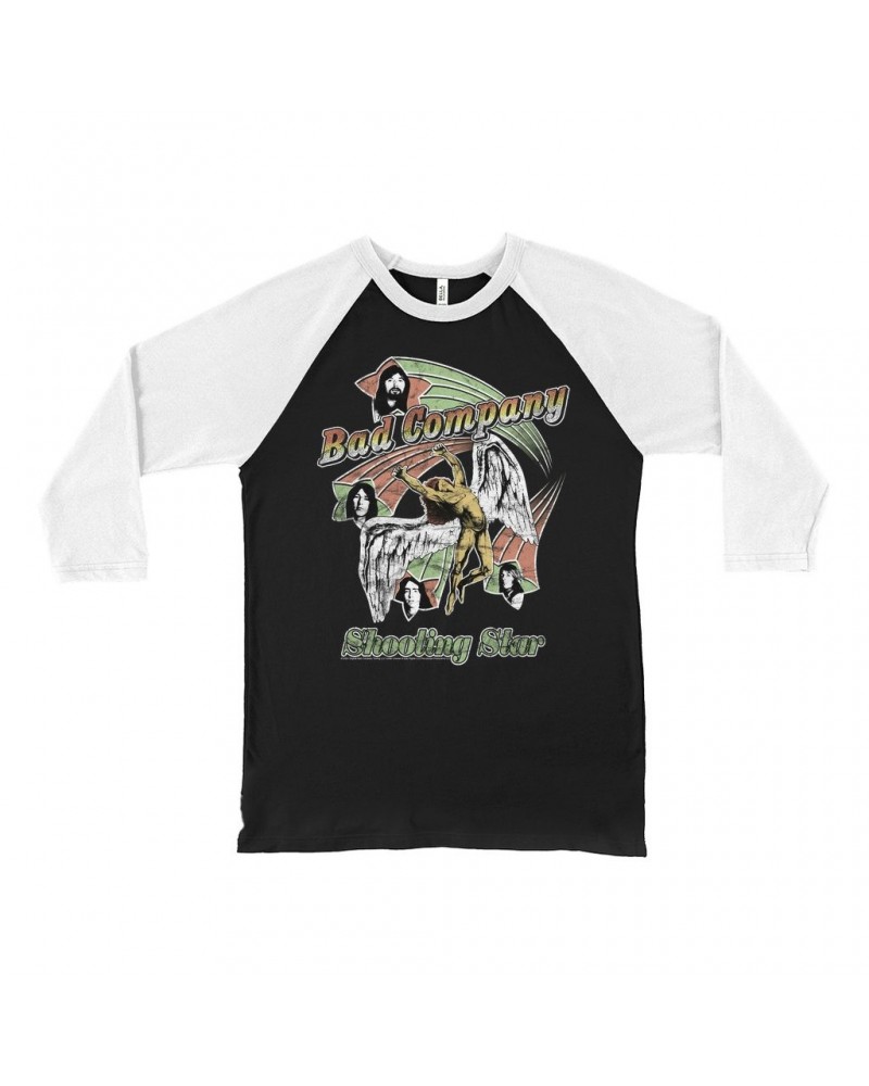 Bad Company 3/4 Sleeve Baseball Tee | Retro Shooting Star '75 Distressed Shirt $11.98 Shirts