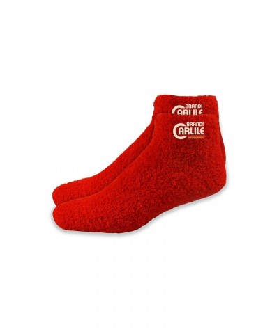 Brandi Carlile Logo Red Fuzzy Socks $8.00 Footware