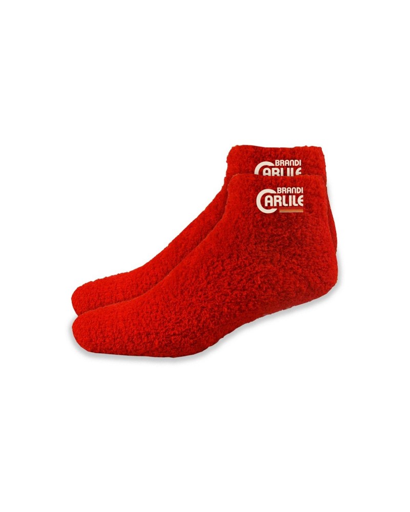 Brandi Carlile Logo Red Fuzzy Socks $8.00 Footware