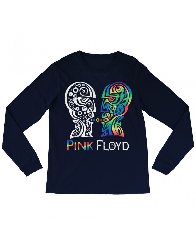 Pink Floyd Long Sleeve Shirt | Division Bell Colorful Tribal Design Distressed Shirt $14.98 Shirts