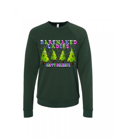 Barenaked Ladies BNL Happy Holidays Trees Green Crewneck $19.80 Sweatshirts