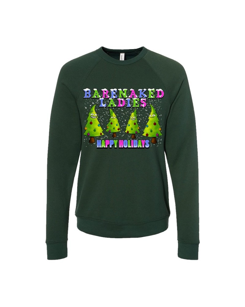 Barenaked Ladies BNL Happy Holidays Trees Green Crewneck $19.80 Sweatshirts