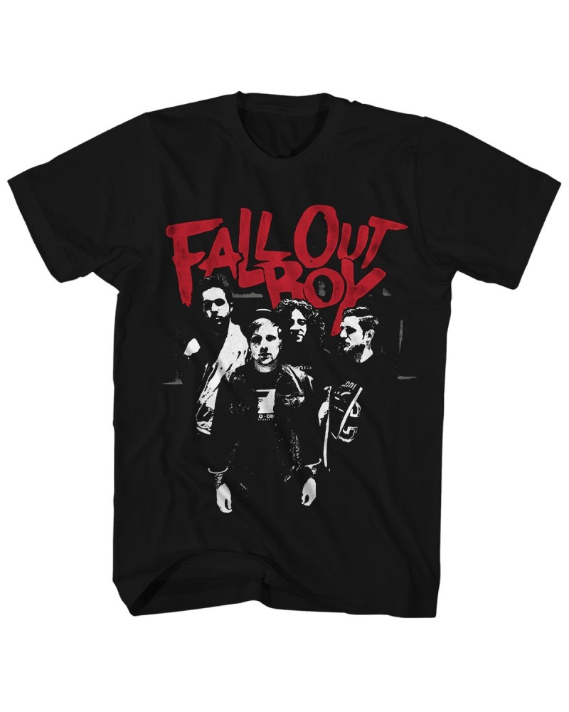 Fall Out Boy T-Shirt | Punk Scratch Group Photo Shirt $9.08 Shirts