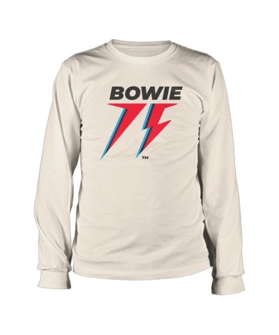 David Bowie 75 Logo Long Sleeve Shirt Cream $9.80 Shirts